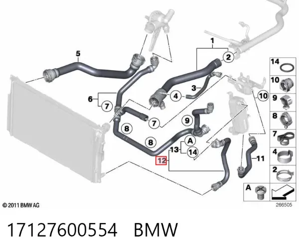 Manguera radiador 17127600554 BMW