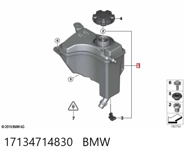 Vaso de expansión 17134714830 BMW