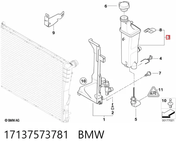 Depósito del radiador 17137573781 BMW