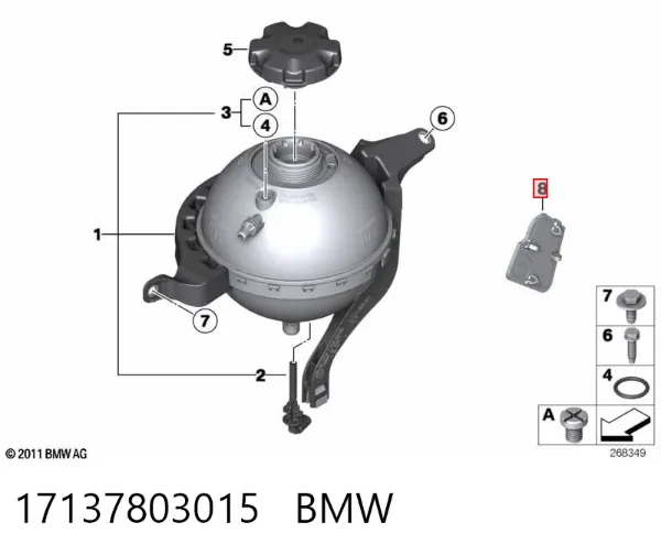 Moldura de cristal trasero 17137803015 BMW