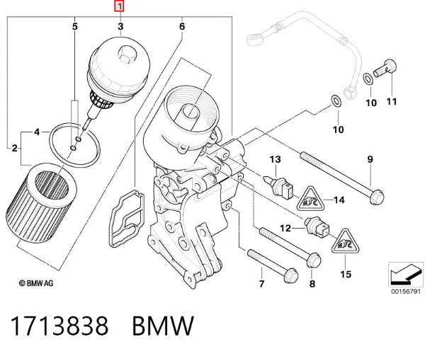 Portafiltro de aceite 1713838 BMW
