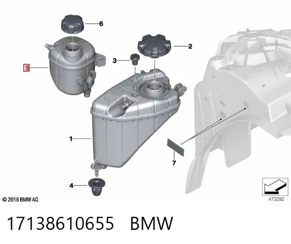 Vaso de expansión 17138610655 BMW