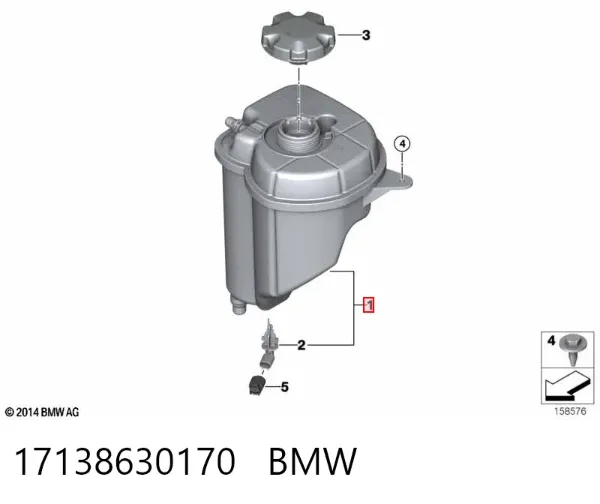 Vaso de expansión 17138630170 BMW