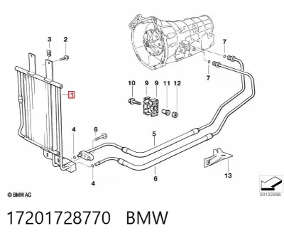Radiador de refrigeración de la transmisión BMW 17201728770