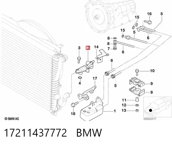Termostato de aceite de transmisión automática 17211437772 BMW