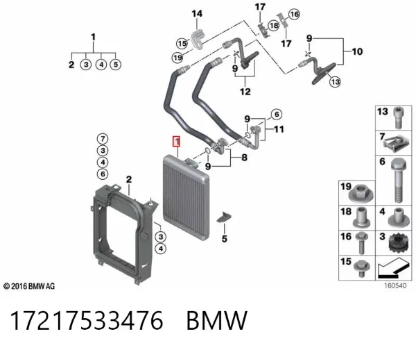 Radiador de aceite 17217533476 BMW