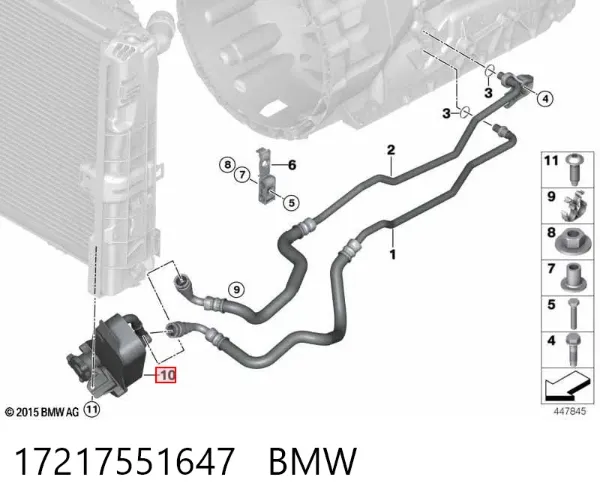 Radiador de refrigeración de la transmisión 17217551647 BMW