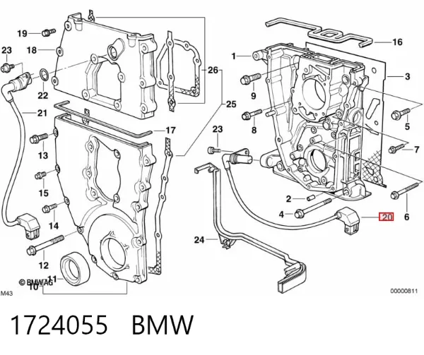 Sensor de cigüeñal 1724055 BMW