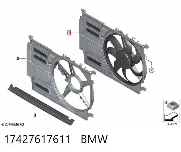 Ventilador de radiador 17427617611 BMW