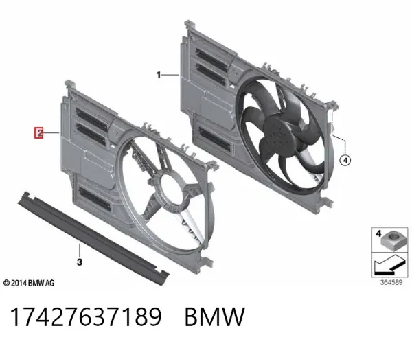 Bastidor radiador 17427637189 BMW