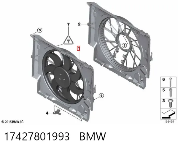Ventilador de radiador 17427801993 BMW