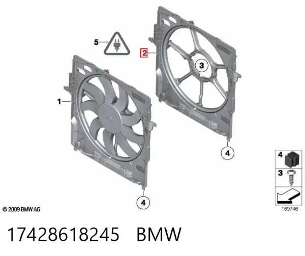 Bastidor radiador 17428618245 BMW
