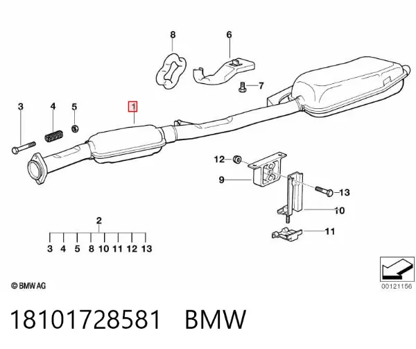 Silenciador trasero 18101728581 BMW