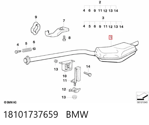 Silenciador trasero 18101737659 BMW