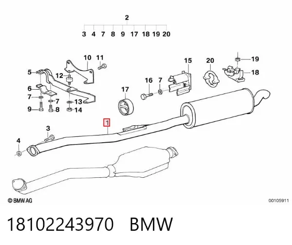 Silenciador trasero 18102243970 BMW