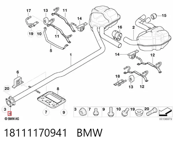 Junta de escape 18111170941 BMW