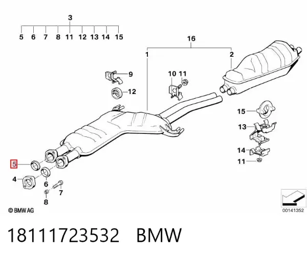 Junta de escape 18111723532 BMW