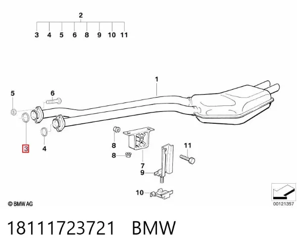 Junta de escape 18111723721 BMW