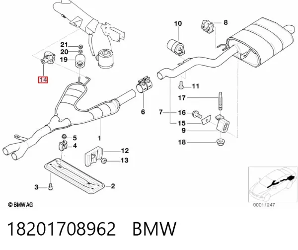 Soporte escape 18201708962 BMW