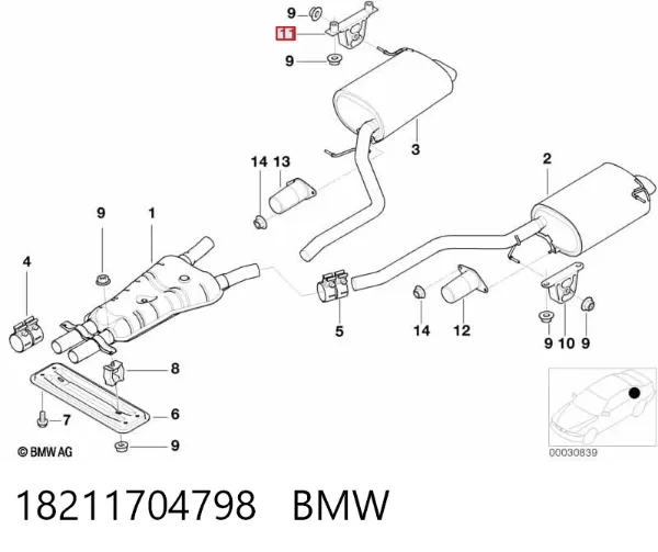 Soporte escape 18211704798 BMW