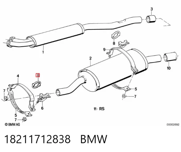 Soporte escape 18211712838 BMW
