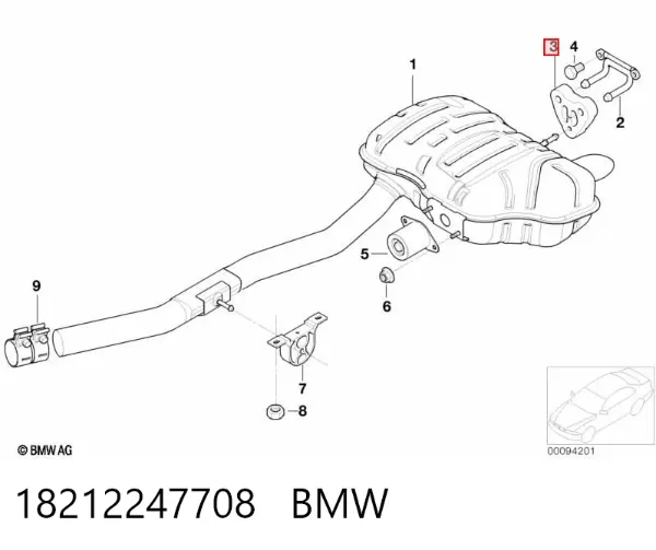 Soporte escape 18212247708 BMW