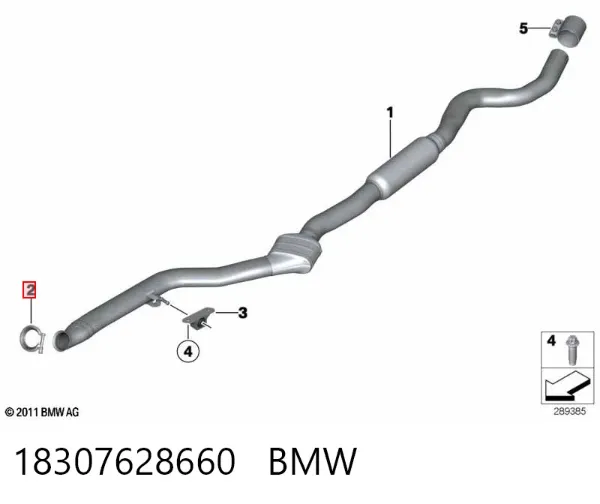 Abrazadera de sujeción delantera 18307628660 BMW