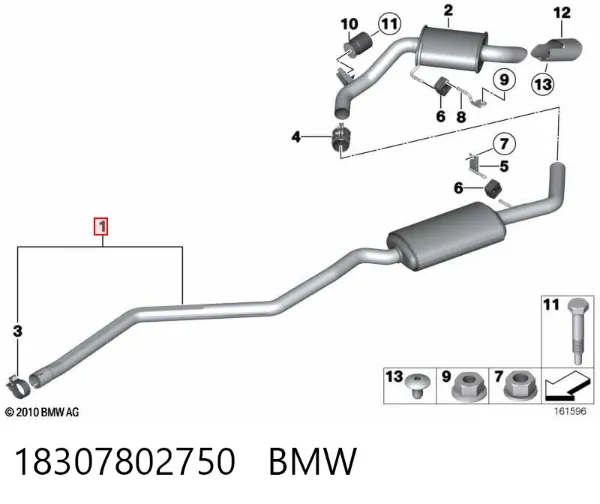 Silenciador central 18307802750 BMW