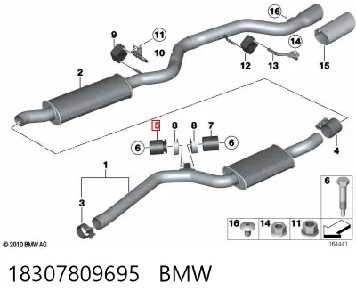 Tope del eje trasero BMW 18307809695