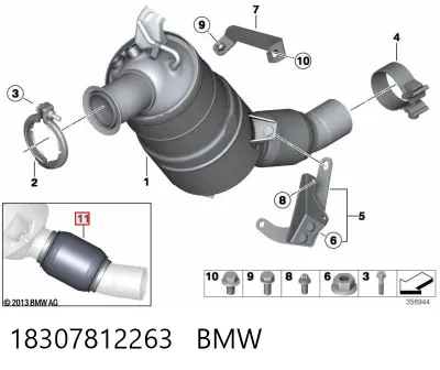 Tubo flexible de escape BMW 18307812263