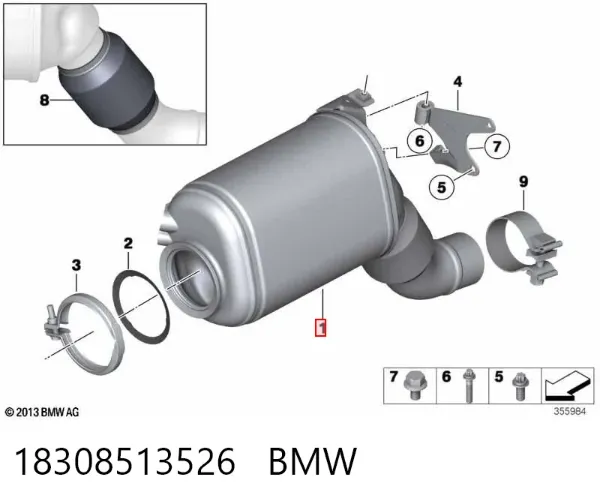 Filtro de partículas 18308513526 BMW