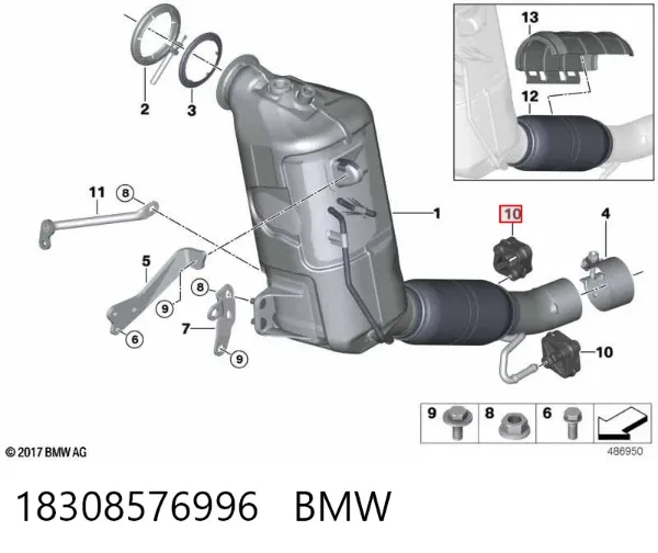 Soporte escape 18308576996 BMW