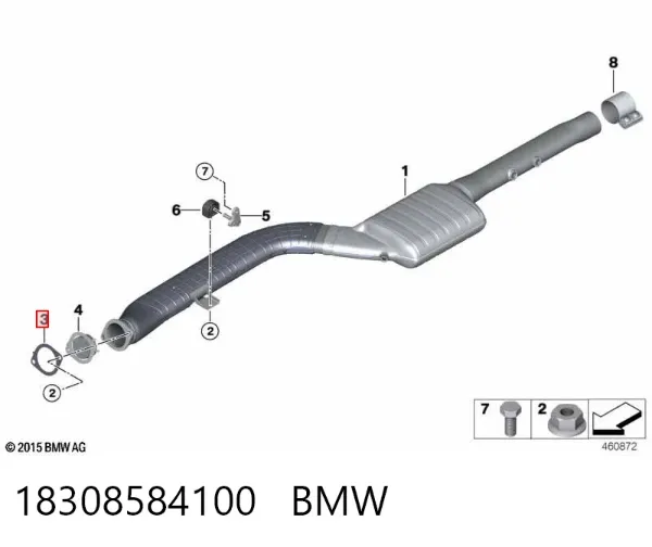 Junta colector escape 18308584100 BMW
