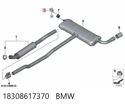 Soporte del tubo de escape BMW 18308617370