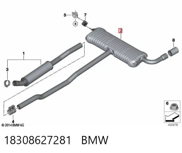 Silenciador trasero Mini COUNTRYMAN F60