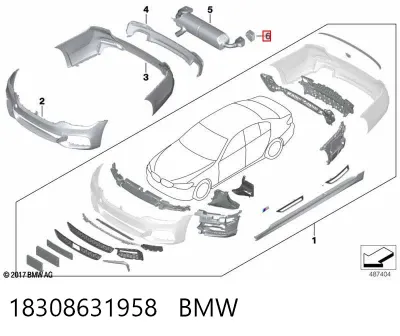 Cola de escape BMW 18308631958