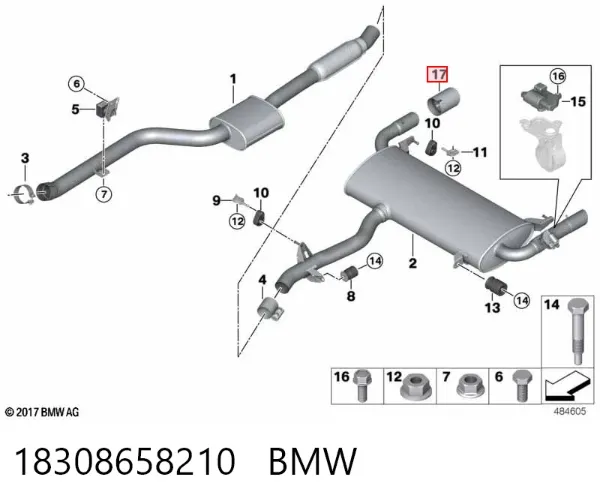 Cola de escape 18308658210 BMW