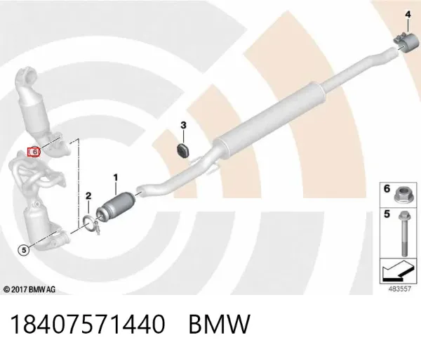 Tuerca del colector de escape 18407571440 BMW