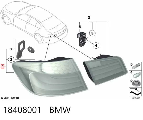 Piloto trasero exterior izquierdo 18408001 BMW
