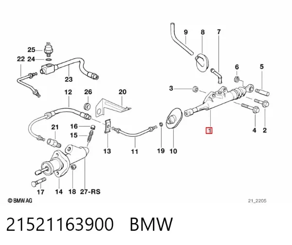 Cilindro maestro de embrague 21521163900 BMW