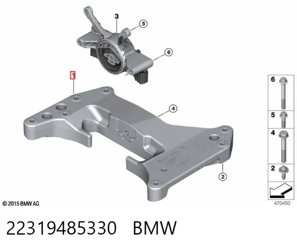 Soporte de la caja de cambios 22319485330 BMW