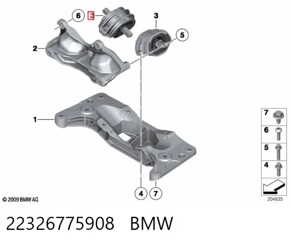 Taco de caja de cambios 22326775908 BMW