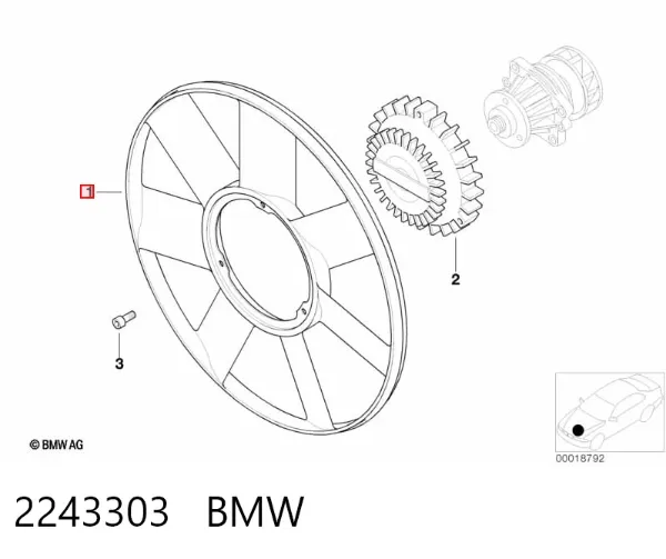 Ventilador del radiador 2243303 BMW
