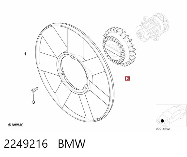 Embrague viscoso de ventilador 2249216 BMW