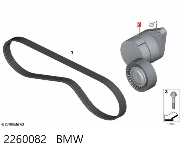 Tensor de correa poli V 2260082 BMW