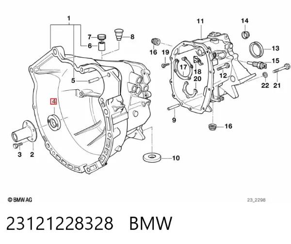 Retén del eje primario de la transmisión 23121228328 BMW