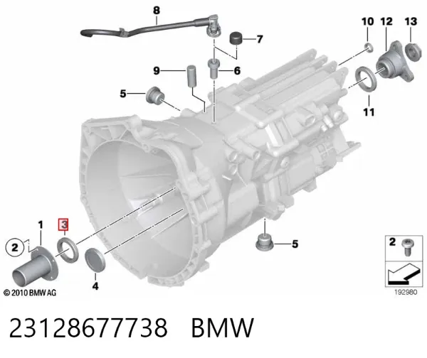 Retén del eje primario de la transmisión 23128677738 BMW