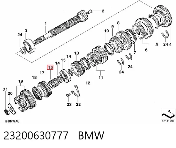 Rodamiento caja de cambios 23200630777 BMW