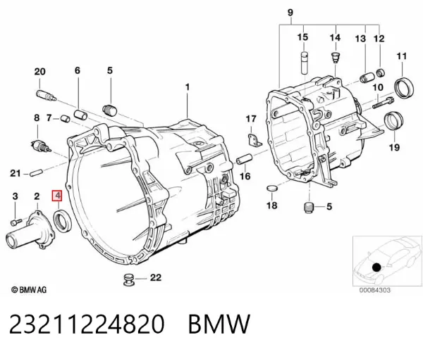 Retén del eje primario de la transmisión 23211224820 BMW