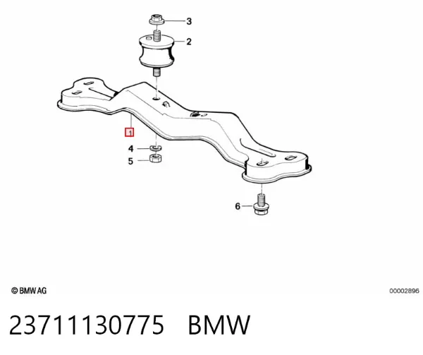 Soporte de la caja de cambios 23711130775 BMW